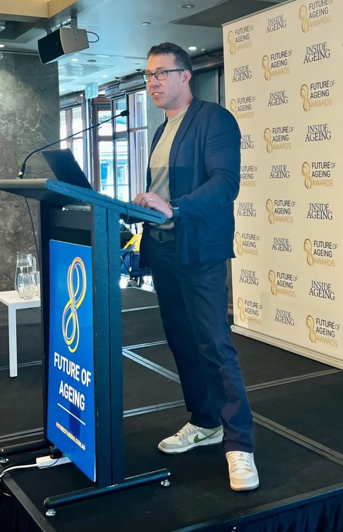 Rob Covino, Co-Founder, Mirus Australia, Speaking at the 2024 Future of Ageing Conference.