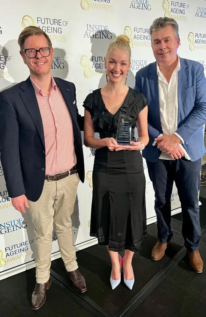 (l-r) From SVCS, James Boshier, Erin Hartwell and Inside Ageing's Sean McKeown
