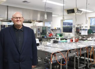 Shannon Hutchins, Manager Hospitality Services in the kitchen at Resthaven Malvern.