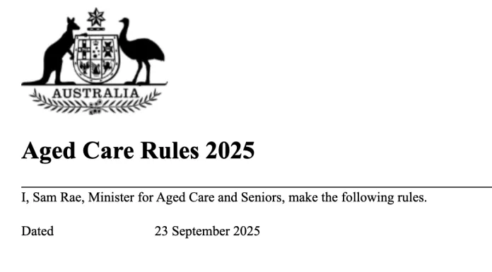 Aged Care Rules 2025.