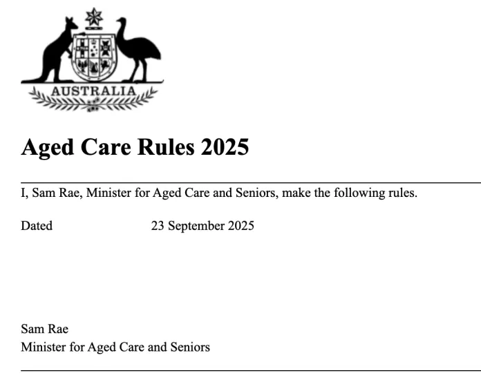 Aged Care Rules 2025.